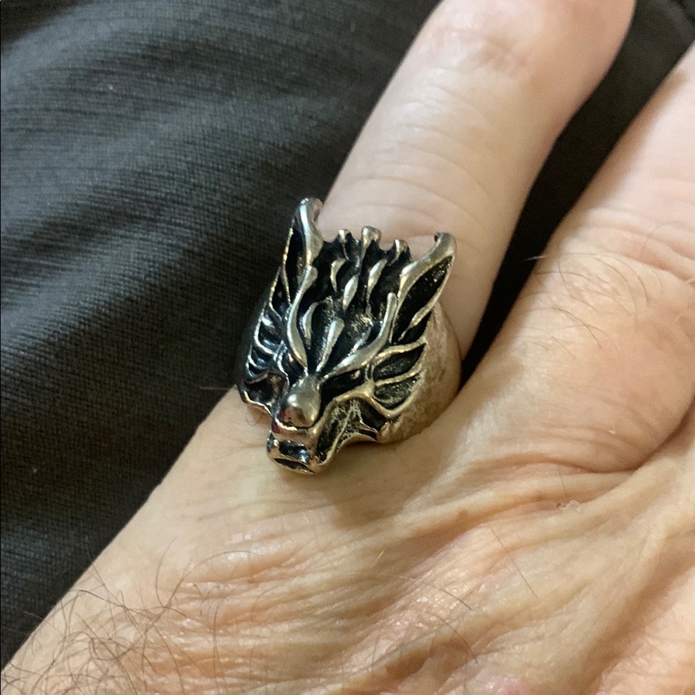 Wolf Head Silver Ring